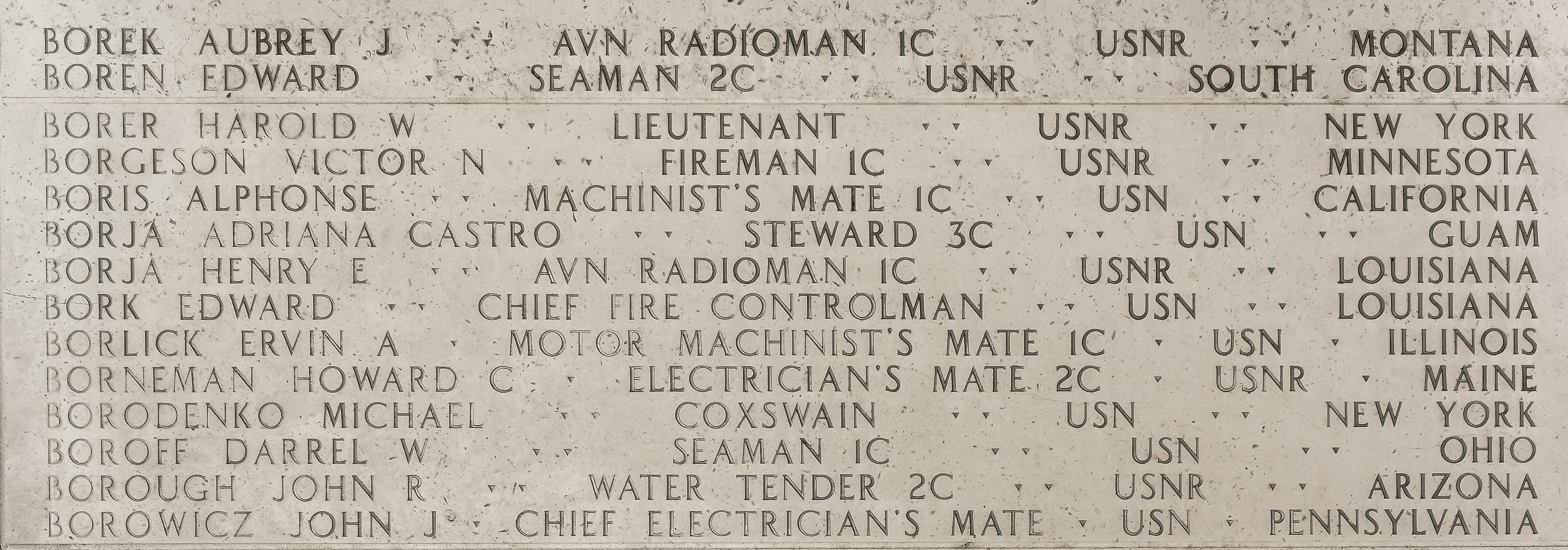 Ervin A. Borlick, Motor Machinist's Mate First Class